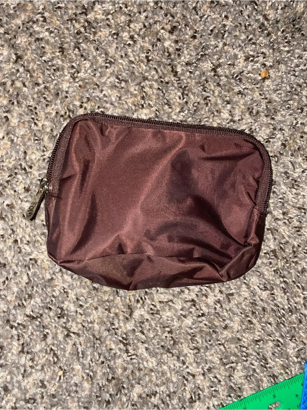 Jm New York Brown Satin Cosmetic Bag
